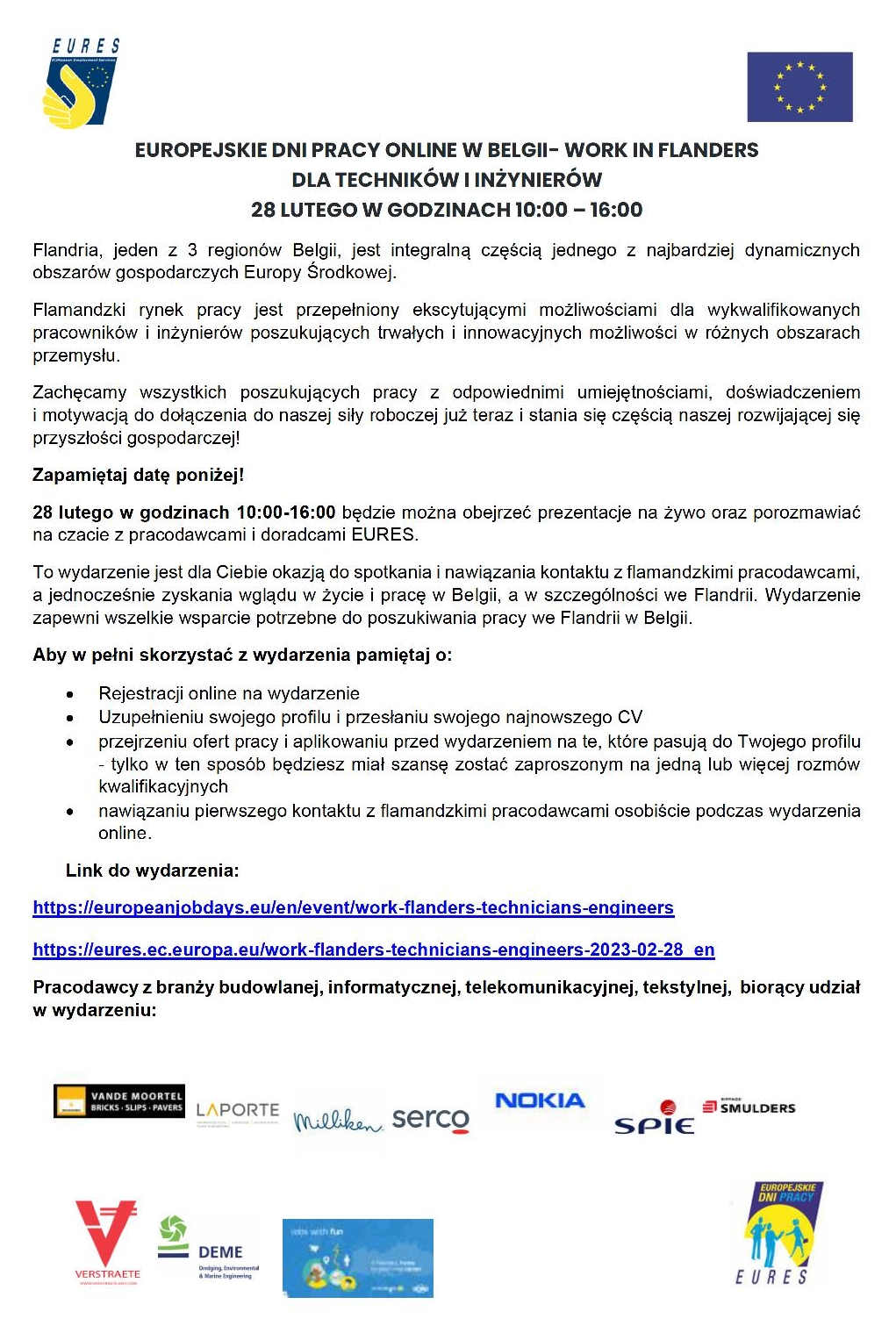 Europejskie Dni Pracy ONLINE - WORK IN FLANDERS